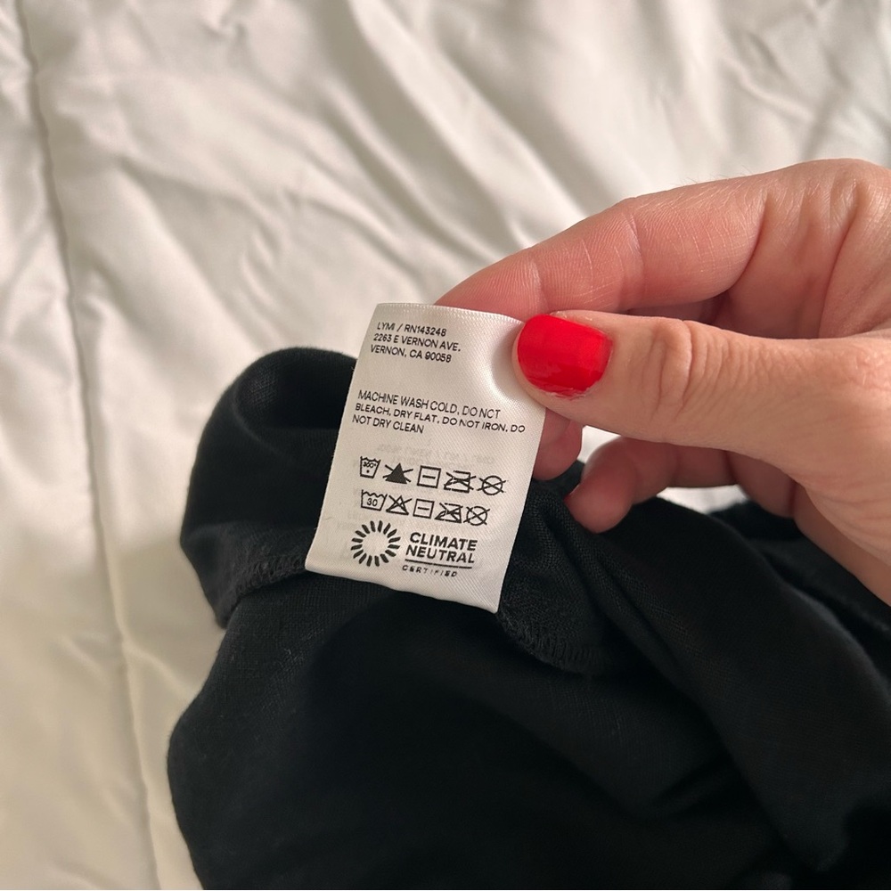 Reformation 100% linen black drawstring pants SP - Picture 14 of 14